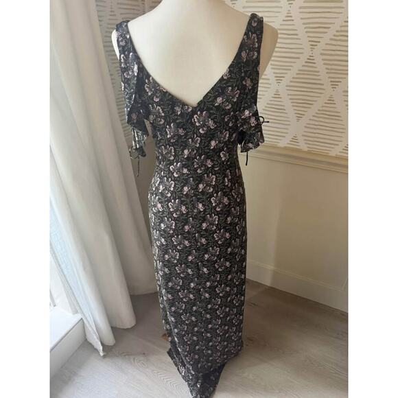 PAIGE Women’s Small Storm Cloud Floral Cold Shoulder Maxi Dress - Picture 7 of 10